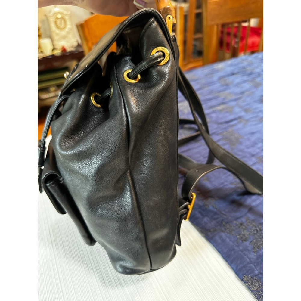 Gucci Black Leather Bamboo Handle Leather Backpack - Picture 7 of 13